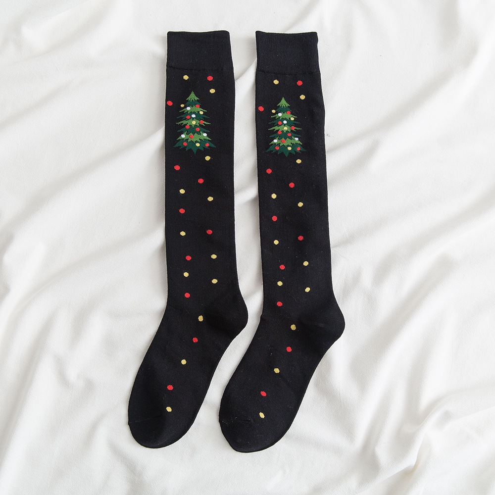 Christmas Socks Female Autumn Winter Socks Stockings Cotton Socks Tide Ins Cartoon Knee High Socks Wholesale